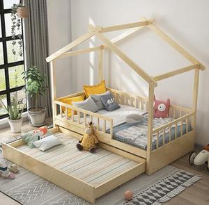 Venta caliente precio al por mayor Montessori de madera maciza Babi camas para niños moderno diseño personalizado almacenamiento niño casa Cama - Product Image 6