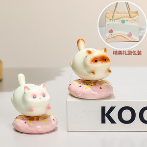 Décoration de bureau chaton mignon en résine, chaton dessin animé rotatif, cadeau pour la décoration de bureau - Product Image 4