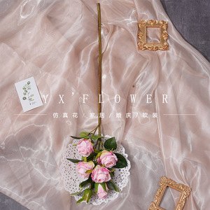Artisanat Ingénieux, Roses Artificielles à 6 Têtes, Fleurs en Soie, Décoration de Mariage, Ornement de Salon - Product Image 5