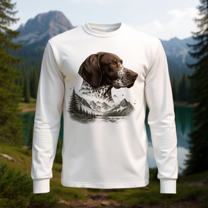 Camiseta de manga larga con diseño de perro perrero alemán de pelo corto y escena natural - Product Image 3