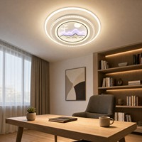 Nouvelle Plafonnier LED Dimmable 3 Couleurs Motif Épervier Porte-Bonheur, Lumière Chaude Panneau Pleine Lune Épervier pour Chambre et Salle à Manger
