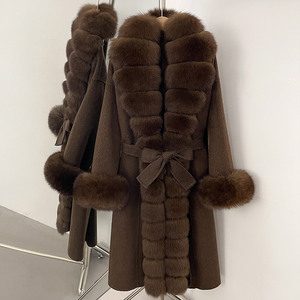 Jancoco <span class=keywords><strong>donna</strong></span> inverno cappotto in vera lana <span class=keywords><strong>con</strong></span> cintura <span class=keywords><strong>Trench</strong></span> di lana da <span class=keywords><strong>donna</strong></span> cappotto di lana <span class=keywords><strong>con</strong></span> <span class=keywords><strong>cappuccio</strong></span> e polsino <span class=keywords><strong>con</strong></span> collo di pelliccia di volpe - Product Image 1