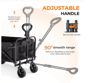 Factory Direct Sale Collapsible Foldable Waterproof Four-Wheel Trolley Cart Stainless Steel Outdoor <b>Storage</b> <b>Camping</b> Beach Wagon - Product Image 4