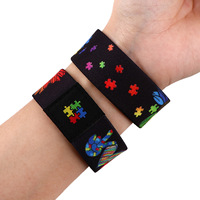 Sensibilisation à l'autisme Jigsaw Puzzle Wrap Bracelet Bracelet élastique coloré pour femmes et hommes Accessoires pour femmes et hommes