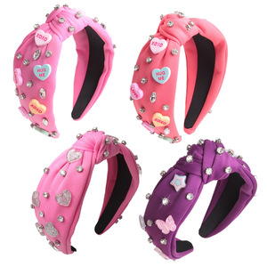 Serre-tête en strass en forme de cœur pour femme Hua Liyu, accessoire capillaire élégant pour la Saint-Valentin, rose, idéal pour les trajets quotidiens - Product Image 5