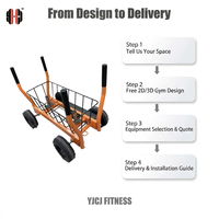 Carrito de Gimnasio con Cuatro Ruedas Resistentes, Cesta de Almacenamiento y Asas de Empuje y Arrastre, Modelo Q30 de YJCJ FITNESS para Equipos de Fitness Profesionales