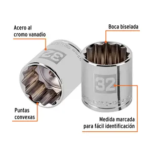 BOX 6 Douille 32 mm, 12 points, entraînement 1/2 po, TRUPER - Product Image 2