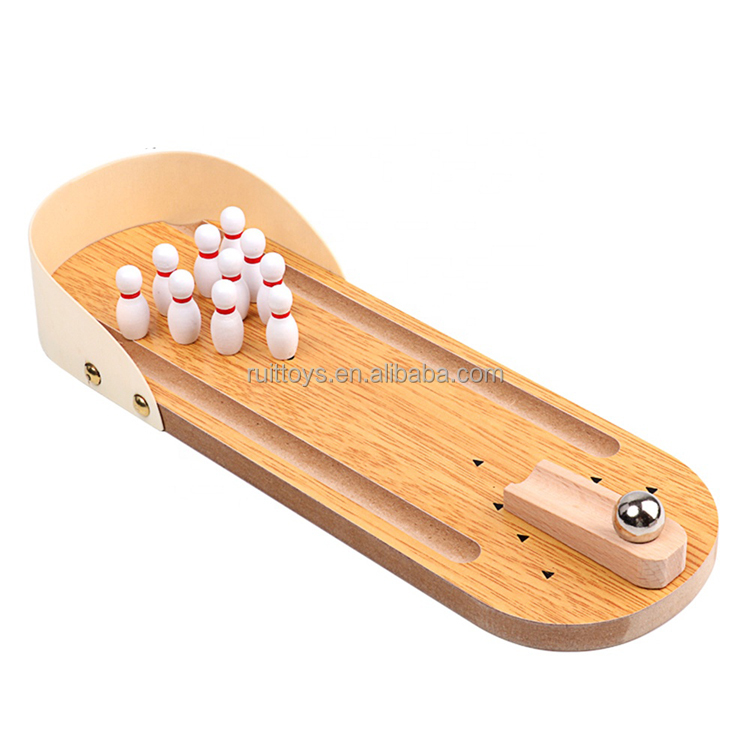 Лидер продаж Amazon, Детский развивающий Настольный деревянный Игровой набор для боулинга, игрушки