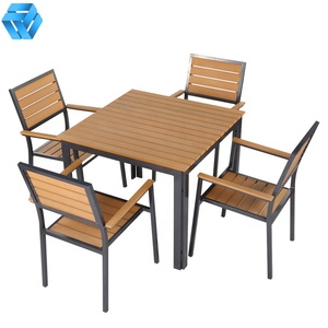 Set di Tavoli e <span class=keywords><strong>Sedie</strong></span> da Esterno Moderni in <span class=keywords><strong>Plastica</strong></span>, Set da Caffè Quadrato per Arredamento da Patio per Uso all'Ingresso - Product Image 1