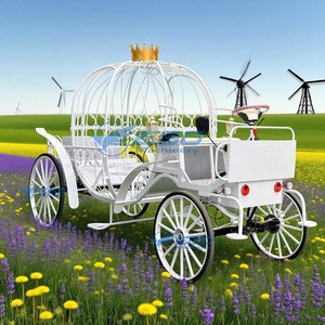 Carruaje de Boda Eléctrico Blanco con Corona de Calabaza, Estilo Princesa Europea Elegante, Venta Directa de Fábrica - Product Image 3