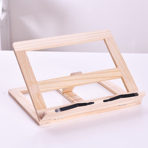 Tongwen Wooden Reading Rack 3.5X24 Natural Wood Color Tablet Stand Recipe Holder Book Support For Desk Use - Product Image 2