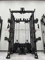 Station multifonctionnelle de musculation commerciale avec crossover par câbles, Power Cage, rack à squats, équipement de gym et machine Smith