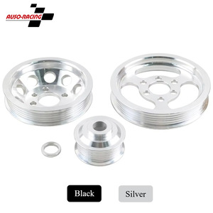 Auso-Racing V-Belt <b>Pulley</b> Kit 50mm Bore 3 Grooves Aluminum Alloy For Volkswagen Golf GTI Jetta Beetle 1.8T - Product Image 1