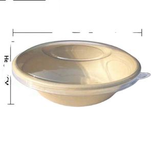 Compostable Biodegradable Paper-Based Food Box Eco-Friendly Candy Salad Packaging <b>Container</b> Plastic-Free for <b>Takeaway</b> Delivery - Product Image 1