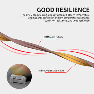Guarnizione della porta di spogliatura del tempo autoadesiva guarnizione della porta della striscia di tenuta in Silicone per <span class=keywords><strong>porte</strong></span> di Windows - Product Image 5