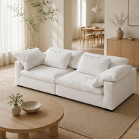 Canapé modulaire en tissu Wabi Sabi Cloud, assise profonde, coussin moelleux, modulaire, librement combinable, style japonais, pour salon