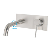 Robinet de lavabo mural 304 Ss, mitigeurs de haute qualité à deux poignées noir