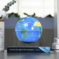 Globo Terráqueo Magnético Flotante con Base en Forma de Libro de 140 mm, Globo Terráqueo Levitante para Educación Geográfica, Decoración para el Hogar y la Oficina, Regalos