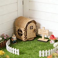 Nouveauté 2026 : Kit de maison de fée 3D en bois à construire soi-même, puzzle miniature maison d'elfe avec porte ouvrante, artisanat en bois inachevé pour enfants