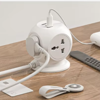 Adaptador de Viaje Extensible Rubik's Cube con Enchufe USB para EE. UU., UE y Reino Unido, Universal, 10A, Plástico