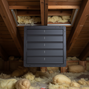 Ventilador de Extracción con Obturador de 24 Pulgadas, Montado en Pared, de Acero, 4800 CFM, con Controlador de Velocidad para Ventilación de Áticos - Product Image 2