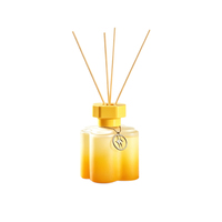 Diffuseur de parfum d'ambiance sans flamme en verre, fait main, écologique, 50 ml, pour huiles essentielles, parfum d'air frais, diffuseur à bâtonnets