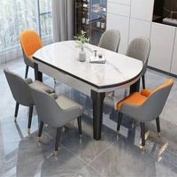 Table à manger ronde en bois massif, modèle 2024127, style moderne minimaliste de luxe léger, convient aux petits appartements, extensible