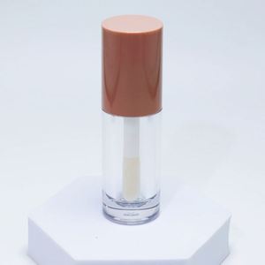 Grands tubes de gloss à lèvres transparents avec applicateur en forme de pied de chèvre, avec capuchon rose, 6 ml, avec grand pinceau/brosse - Product Image 4