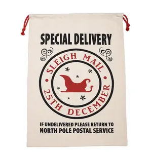 Sopurrrdy Wiederverwendbare Baumwolle Sack Designs Rote 27 "x 19" Größe Große Weihnachten Taschen Santa Säcke