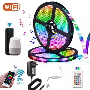 2021 New Arrival App Tuya Smart Voice 10M 20M Power LED Dream Color Long 5050 Colorful Flexible RGB Strip Light Kit