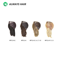 Perruque blonde à racines foncées de 9 pouces MT12, 100 % cheveux Remy chinois, Lace Front Mono Top, dentelle transparente, perruque en cheveux humains