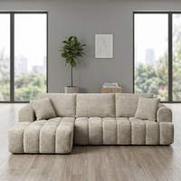 Canapé d'angle convertible en chenille, grand format, de luxe, moderne et confortable, pour appartement, hôtel, villa