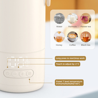Tasse chauffante sans fil rechargeable avec contrôle numérique de la température, bouilloire électrique à batterie amovible pour les voyages et les soins de bébé