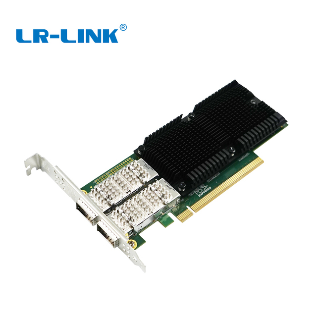 LR-LINK Brand LRES1014PF-2QSFP28 PCIe 4.0 X16 Dual-port 100G QSFP28 Ethernet Network Card Compatible with Inel E810 Chip
