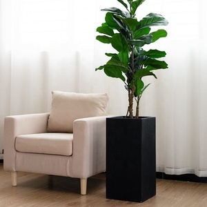 Grote Cement Fiber Glas Hand-Borstel Vierkante Outdoor <span class=keywords><strong>Planter</strong></span> Box Met Zwarte Verf Voor Tuin Decor - Product Image 5