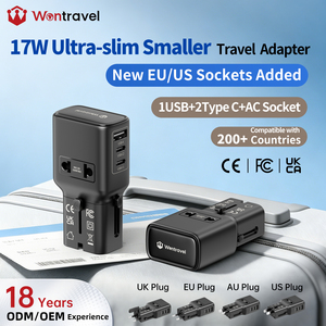 Wontravel New 17W 4 Ports AC Sockets Mini 2 TyepC 1USB Travel Adapter - Product Image 1