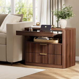 โต๊ะข้างเตียงไม้แท้สไตล์โมเดิร์น ผลิตในเวียดนาม สำหรับห้องนอน รุ่น BEDSIDE TAB MD02 - Product Image 1