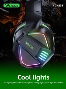 <span class=keywords><strong>Headset</strong></span> Gaming Wesdar Dynamic Over-Ear Omnidirectional Berkabel dengan Lampu RGB, Dukungan ENC, Koneksi USB 3.5mm - Product Image 3