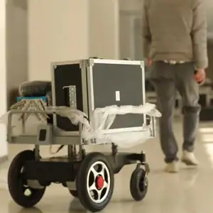 FOLO-100 roda elektrik kustom keranjang troli pilih pesanan gudang buah banyak tingkat untuk transportasi kereta Robot berikut