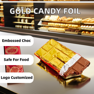 Tùy chỉnh 20x20 cm vàng sô cô la kẹo <span class=keywords><strong>wrappers</strong></span> nhôm lá giấy cho gói sô cô la thanh - Product Image 6