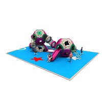 Aire de jeux extérieure modulaire moderne pour enfants avec toboggan tubulaire et structure d'escalade en LLDPE et acier galvanisé, personnalisable OEM pour parcs, écoles et centres de villégiature