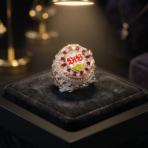 Bague Chevalière Hip Hop de Luxe Sur Mesure en Acier Inoxydable Plaqué Platine Unisexe, Bijou de Championnat Sportif avec Strass en Cristal Troisième Génération - Product Image 3