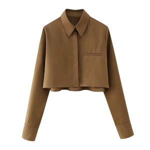 <span class=keywords><strong>Camicia</strong></span> Corta Tricolore in Stile Europeo e Americano, Design Francese per Abbigliamento Femminile - Product Image 2