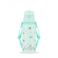 Bouteille d'eau isotherme pour enfants, ouverture à une touche, verrou de sécurité, acier inoxydable, avec bandoulière