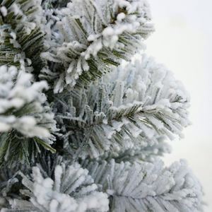 Ornement de Noël de table artificiel de haute qualité, petit arbre de Noël sur pied de 45 cm, design floqué flocon de neige - Product Image 4