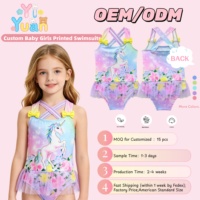 Maillot de bain une pièce personnalisé pour petites filles, motif floral, dos croisé, jupe en tulle, pour enfants de 2 à 6 ans, respirant, séchage rapide, design personnalisé gratuit