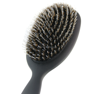 Personnalisé privé logo noir ovale 2 nylon mix naturel sanglier poils extension cheveux brosse avec sac de velours pour perruque de cheveux - Product Image 5