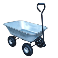 Chariot de jardin robuste à quatre roues, brouette basculante en plastique, chariot utilitaire manuel, chariot de courses, pour extérieur et ferme, garantie 1 an