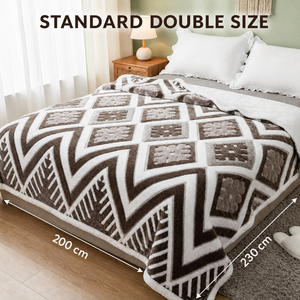 Poland stock Premium Polyester Blanket Soft <b>Sherpa</b> <b>Throw</b> Geometric Flower Bedding Cover 200 x 230 cm for Home Hotel EU fast ship - Product Image 2