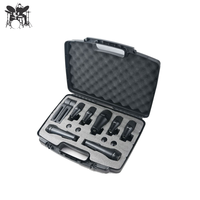 Pour Panvotech Kit de microphone à batterie filaire 7 pièces XLR Micros dynamiques cardioïdes Clips pour l'enregistrement d'instruments de performance sur scène